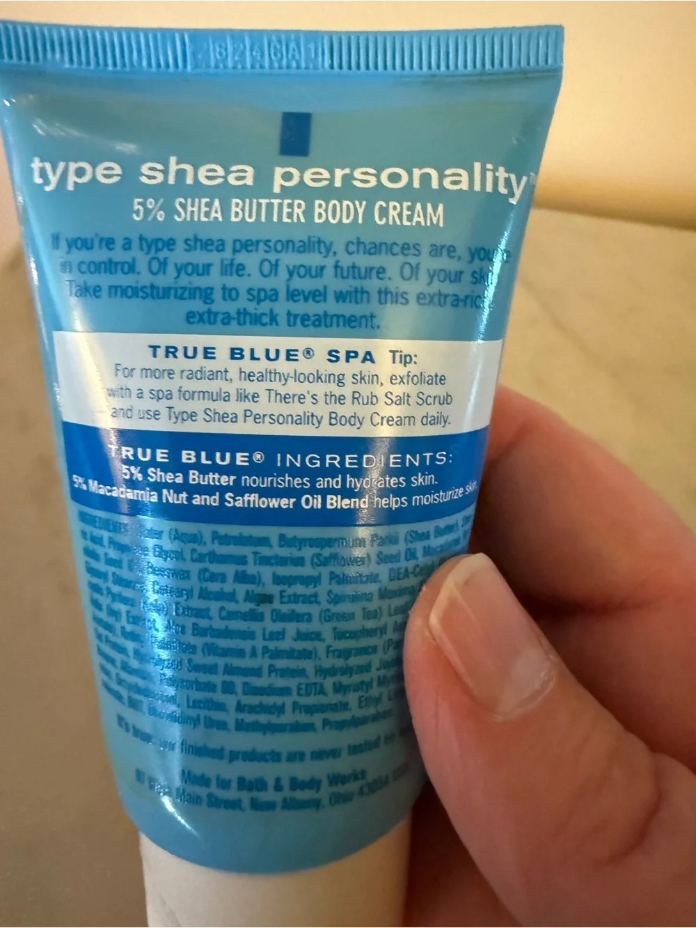 Bath & Body Works True Blue Spa Body Cream Shea Personality 2 oz Discontinued